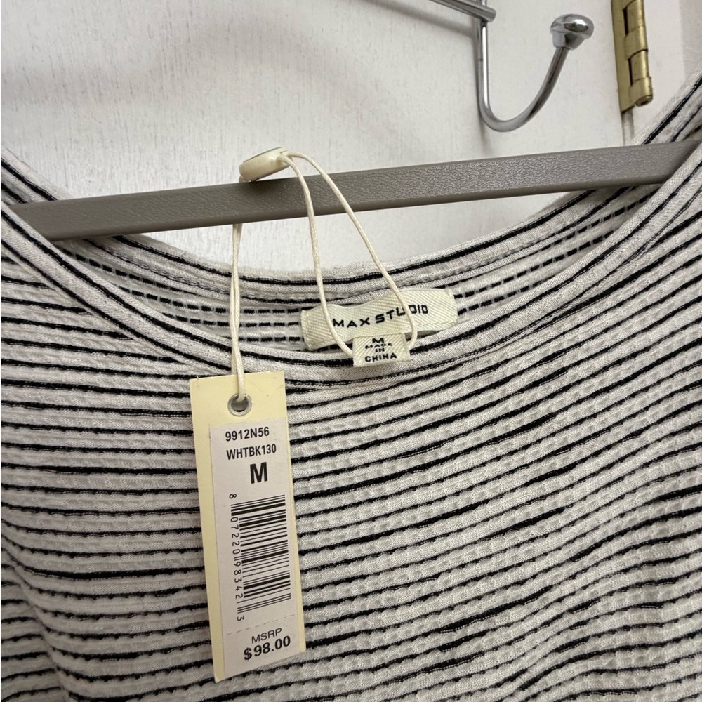 Max Studio Women's Dress- Black and White Stripes